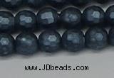 CSB1972 15.5 inches 8mm faceted round matte shell pearl beads