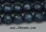 CSB1973 15.5 inches 10mm faceted round matte shell pearl beads