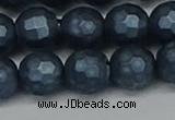 CSB1975 15.5 inches 14mm faceted round matte shell pearl beads