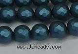 CSB1981 15.5 inches 6mm faceted round matte shell pearl beads