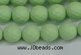 CSB1992 15.5 inches 8mm faceted round matte shell pearl beads