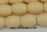 CSB2100 15.5 inches 10*14mm rice matte shell pearl beads