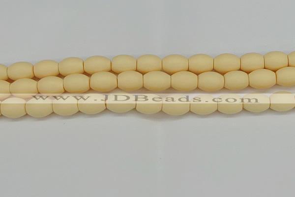 CSB2100 15.5 inches 10*14mm rice matte shell pearl beads