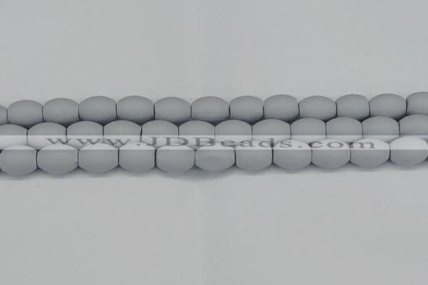 CSB2104 15.5 inches 10*14mm rice matte shell pearl beads