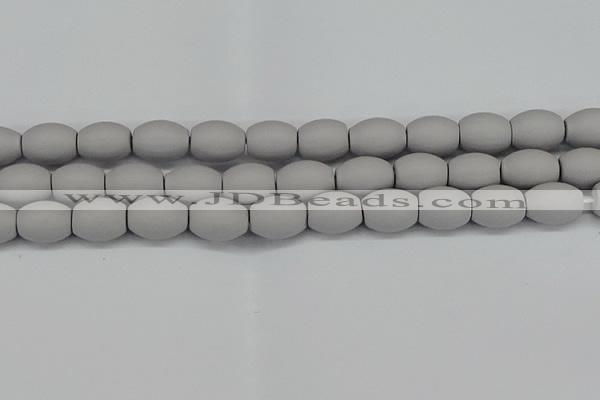 CSB2105 15.5 inches 10*14mm rice matte shell pearl beads