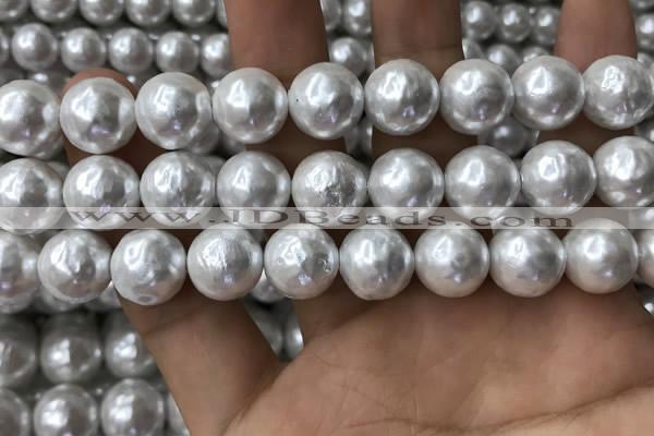 CSB2113 15.5 inches 14mm ball shell pearl beads wholesale