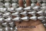 CSB2127 15.5 inches 16*25mm teardrop shell pearl beads wholesale