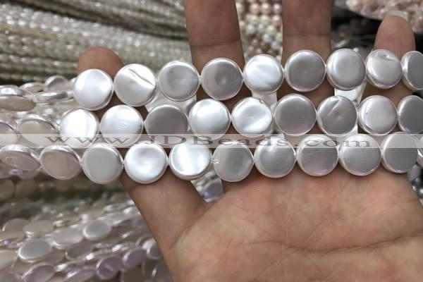 CSB2136 15.5 inches 10mm coin shell pearl beads wholesale