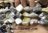 CSB2168 15.5 inches 16*16mm - 18*20mm baroque mixed shell pearl beads