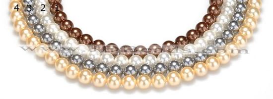 CSB22 16 inches 8mm round shell pearl beads Wholesale