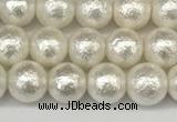 CSB2201 15.5 inches 6mm round wrinkled shell pearl beads wholesale