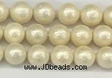 CSB2210 15.5 inches 4mm round wrinkled shell pearl beads wholesale