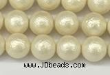 CSB2211 15.5 inches 6mm round wrinkled shell pearl beads wholesale