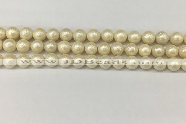 CSB2212 15.5 inches 8mm round wrinkled shell pearl beads wholesale