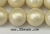 CSB2214 15.5 inches 12mm round wrinkled shell pearl beads wholesale