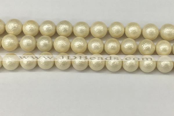 CSB2214 15.5 inches 12mm round wrinkled shell pearl beads wholesale