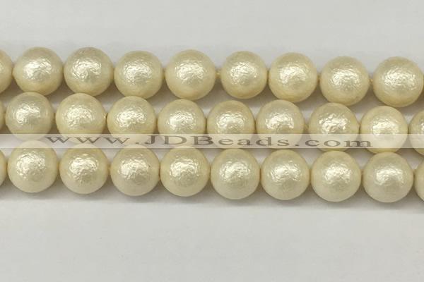 CSB2216 15.5 inches 16mm round wrinkled shell pearl beads wholesale