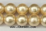 CSB2222 15.5 inches 8mm round wrinkled shell pearl beads wholesale