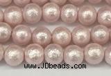 CSB2230 15.5 inches 4mm round wrinkled shell pearl beads wholesale