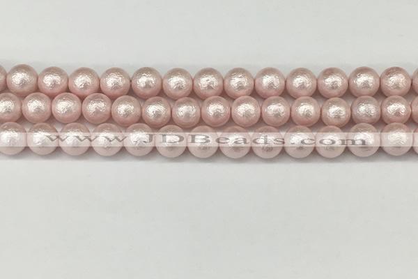 CSB2232 15.5 inches 8mm round wrinkled shell pearl beads wholesale