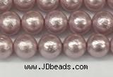 CSB2240 15.5 inches 4mm round wrinkled shell pearl beads wholesale