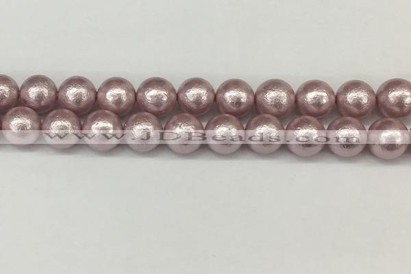 CSB2245 15.5 inches 14mm round wrinkled shell pearl beads wholesale