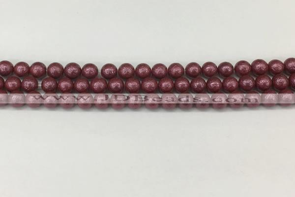 CSB2260 15.5 inches 4mm round wrinkled shell pearl beads wholesale