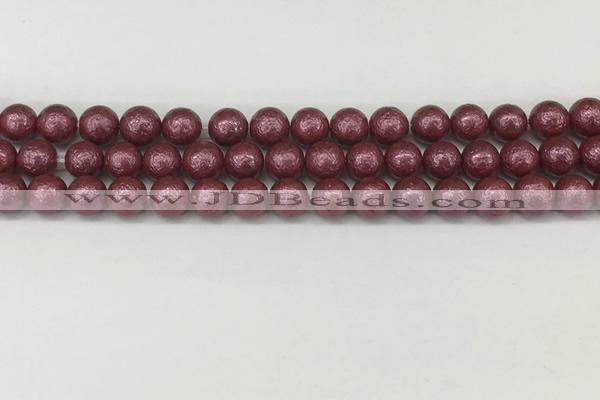 CSB2261 15.5 inches 6mm round wrinkled shell pearl beads wholesale