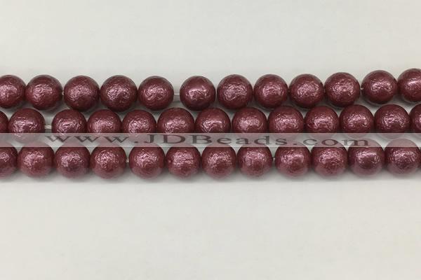 CSB2263 15.5 inches 10mm round wrinkled shell pearl beads wholesale