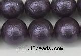 CSB2273 15.5 inches 10mm round wrinkled shell pearl beads wholesale