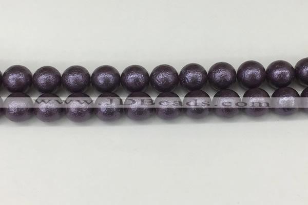 CSB2274 15.5 inches 12mm round wrinkled shell pearl beads wholesale