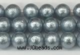 CSB2280 15.5 inches 4mm round wrinkled shell pearl beads wholesale