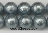 CSB2282 15.5 inches 8mm round wrinkled shell pearl beads wholesale