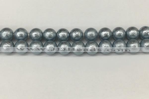 CSB2284 15.5 inches 12mm round wrinkled shell pearl beads wholesale