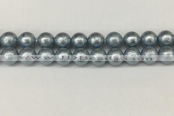 CSB2285 15.5 inches 14mm round wrinkled shell pearl beads wholesale