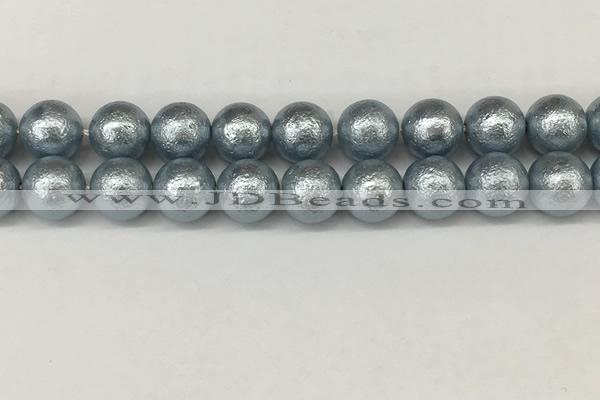 CSB2286 15.5 inches 16mm round wrinkled shell pearl beads wholesale