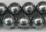 CSB2292 15.5 inches 8mm round wrinkled shell pearl beads wholesale