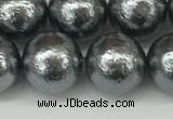 CSB2294 15.5 inches 12mm round wrinkled shell pearl beads wholesale