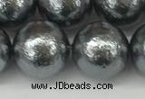 CSB2296 15.5 inches 16mm round wrinkled shell pearl beads wholesale