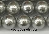 CSB2302 15.5 inches 8mm round wrinkled shell pearl beads wholesale