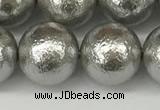 CSB2306 15.5 inches 16mm round wrinkled shell pearl beads wholesale