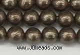 CSB2310 15.5 inches 4mm round wrinkled shell pearl beads wholesale