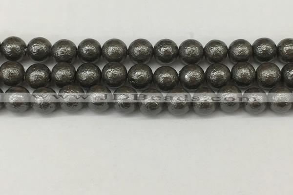 CSB2324 15.5 inches 12mm round wrinkled shell pearl beads wholesale