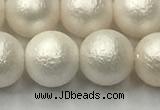 CSB2363 15.5 inches 10mm round matte wrinkled shell pearl beads