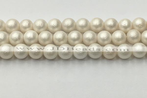 CSB2364 15.5 inches 12mm round matte wrinkled shell pearl beads