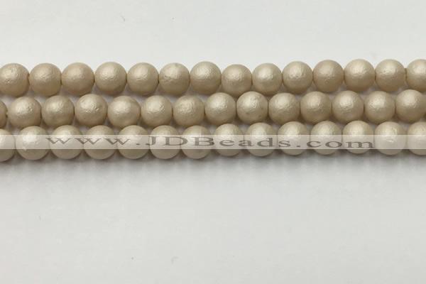 CSB2372 15.5 inches 8mm round matte wrinkled shell pearl beads