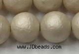 CSB2375 15.5 inches 14mm round matte wrinkled shell pearl beads