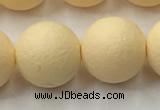 CSB2386 15.5 inches 16mm round matte wrinkled shell pearl beads