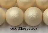 CSB2396 15.5 inches 16mm round matte wrinkled shell pearl beads