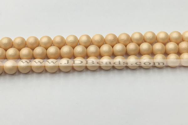 CSB2401 15.5 inches 6mm round matte wrinkled shell pearl beads